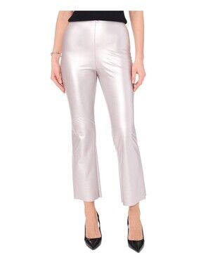 Vince Camuto Women's Metallic Pull-on Flared-Leg Pants - Silver Size 8 US
